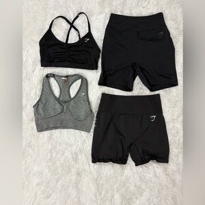 Bundle Gymshark Black and Gray Sports Bra Set